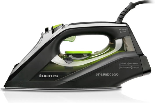 TAURUS żelazko parowe, 200 g / min Funkcja czyszczenia, Ultraslip anodowany podeszwa, Geyser Eco 3000, Żelazo parowe 3000 W, Spray wodny 918776000, System 200 g/min